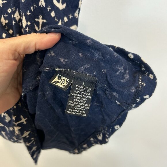 OBEY Propaganda Tank Top Pullover Top Mens Large 100% Cotton Anchor Print Navy - Picture 6 of 9